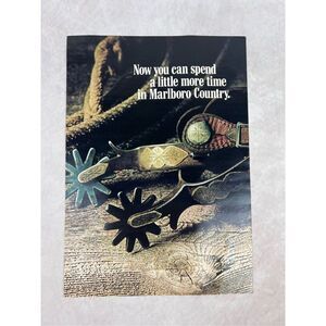 Vintage Western 1984 Marlboro Cigarettes Spurs Rope Cowboy Gear Print Ad Photo